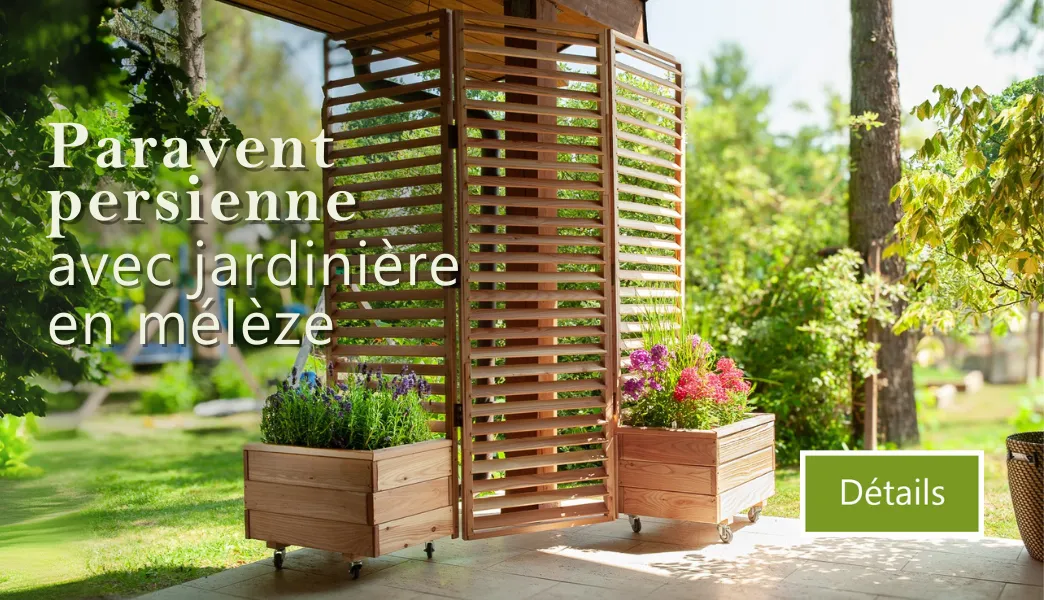 FR 1 Paravent persienne avec jardinière en mélèze