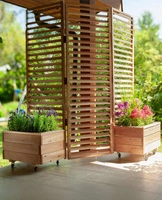 Paravent persienne avec jardinière en mélèze