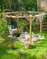 Le belvédère circulaire en bois pour jardin
