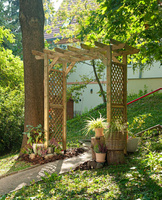 Pergola droite en bois avec un large passage